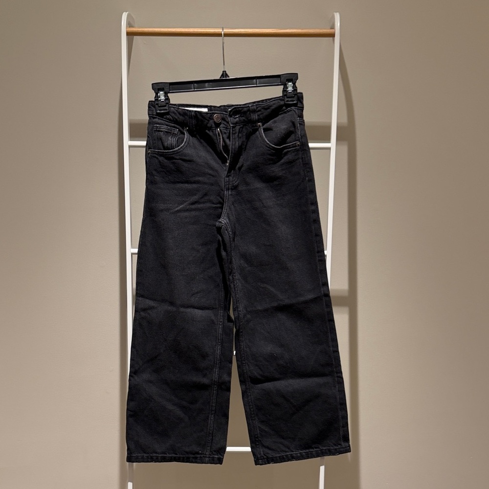 Zara Girls Wide Leg Jeans- Black size 9